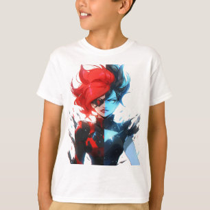 Camiseta Estilo Gado de Gelo Vermelho Azul