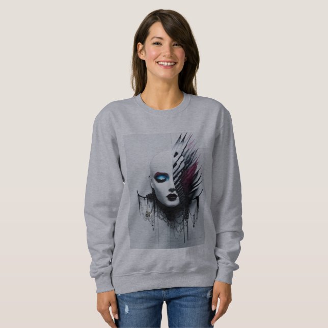 Camiseta Estilo Gótico Tiara Art-Fierce e Design de Proteçã (Frente Completa)