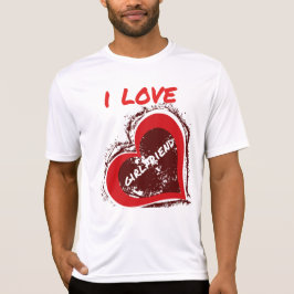 Camiseta Estilo Grunge Eu Amo Minha Namorada Coração Desenh