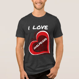 Camiseta Estilo Grunge Eu Amo Minha Namorada Coração Desenh