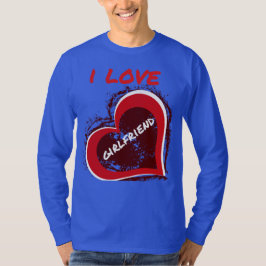 Camiseta Estilo Grunge Eu Amo Minha Namorada Coração Desenh