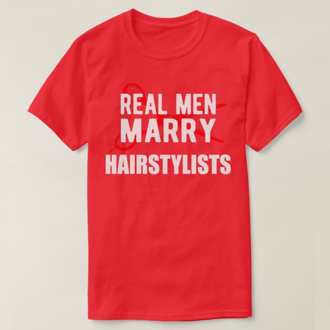 Camiseta Estilo hairstyle list Real Men Casado Hairstylists (Frente do Design)