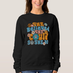 Camiseta Estilo Hippie dos Anos 70 Ela Acreditava na Paz En