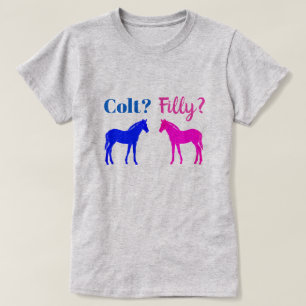 Camiseta Estilo Inteiro Ou Colt Ocidental Revelação De Gêne