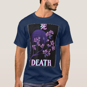 Camiseta Estilo Japonês Morte Estética Flor Sakura