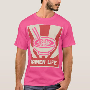 Camiseta Estilo Japonês Retroativo Ramen Life Poster