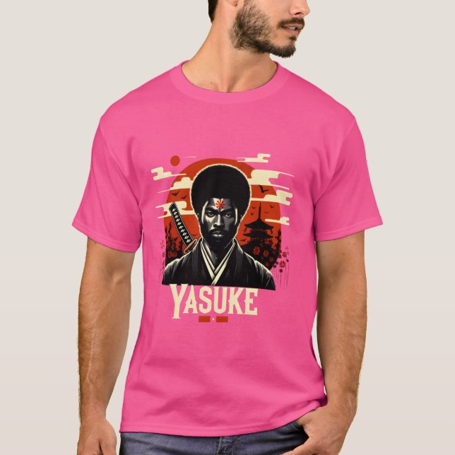 Camiseta Estilo Japonês Samurai Afro-Americano Bushido (Frente)