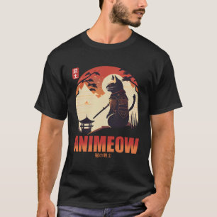 Camiseta Estilo Japonês Tradicional Legal com Gato Samurai