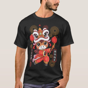 Camiseta Estilo Kawaii Ano do Cavalo 2026 Ano Novo Chinês