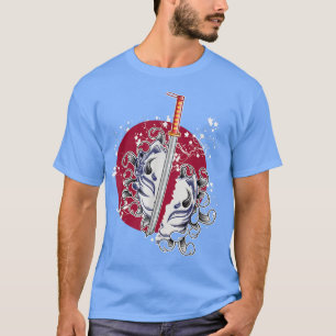 Camiseta Estilo Kitsune da Máscara de Animo do Japão Samura