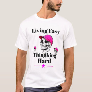 Camiseta Estilo Legal de Camisa-T Duro de Pensamento Fácil