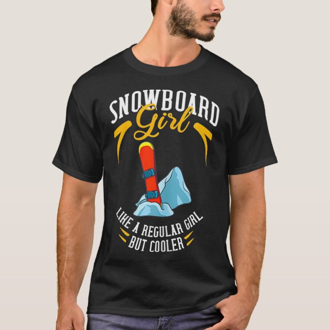 Camiseta Estilo Livre Funny de Montanha Snowboard _3 (Frente)