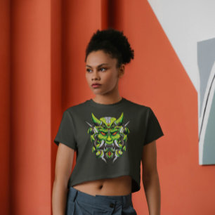 Camiseta Estilo Mecha Da Máscara Hannya Oni Demon Japonês