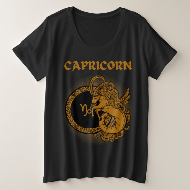 Camiseta Estilo medieval Zodiac Capricórnio (Frente do Design)