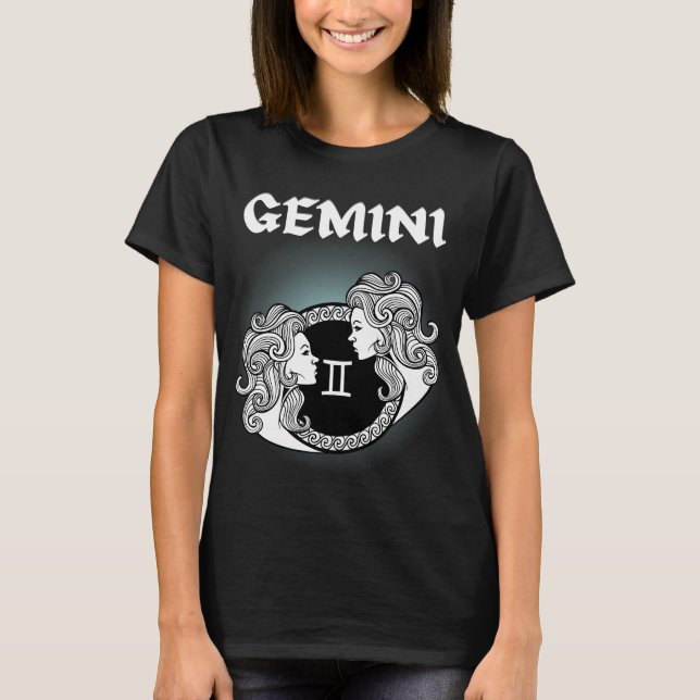 Camiseta Estilo medieval Zodiac Gemini (Frente)