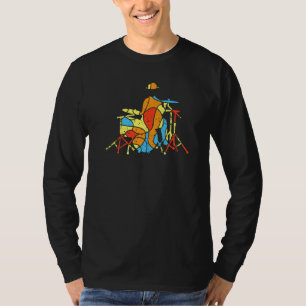 Camiseta Estilo Moderno do Drummer Jazz Colorido