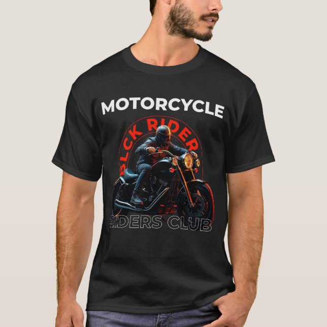Camiseta Estilo moderno ilustração detalhada de motociclist (Frente)