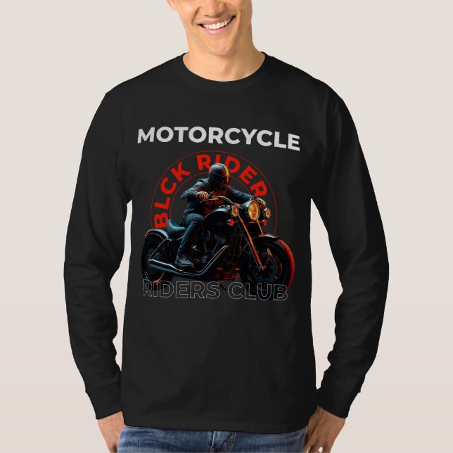Camiseta Estilo moderno ilustração detalhada de motociclist (Frente)