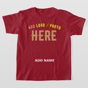 CAMISETA ESTILO MODERNO PERSONALIZÁVEL VERMELHO ESCURO MARC