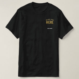 CAMISETA ESTILO MODERNO PRETO PERSONALIZÁVEL VERIFICADO MAR