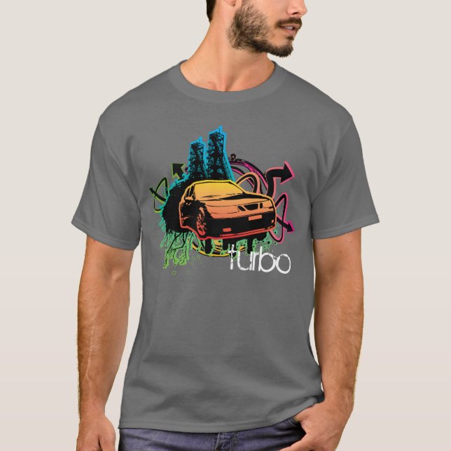 Camiseta estilo multicolorido do entalhe 9-5-aero, turbo (Frente)