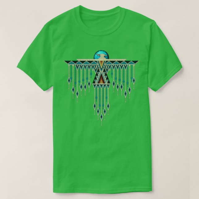 Camiseta Estilo nativo americano sudoeste Turquoise Thunder (Frente do Design)