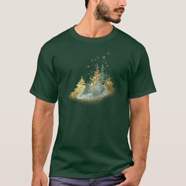 Camiseta Estilo Natureza Árvore de Pinheiro de Inv (Frente)