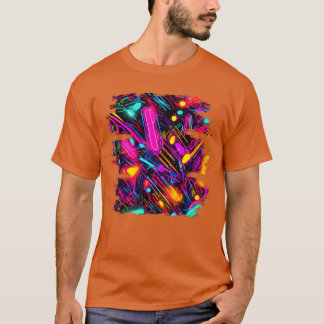 Camiseta Estilo Neon Luz UV Festa Rave engraçado