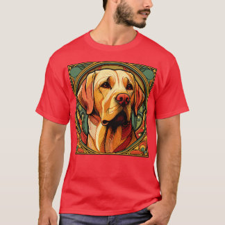 Camiseta Estilo Nouveau de Arte do Cachorro do Retriever do