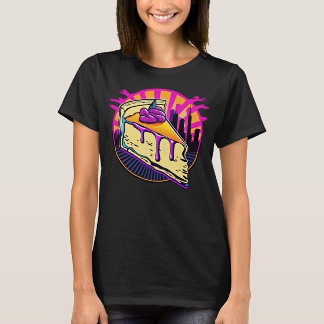 Camiseta Estilo Nova York Cheesecake Synthwave 80s Retrowav (Frente)