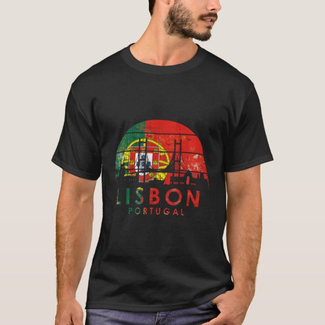 Camiseta Estilo Paisagem Capital Lisboa Portugal (Frente)