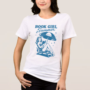 Camiseta Estilo Pin-Up da Retrô de Verão da Book Girl