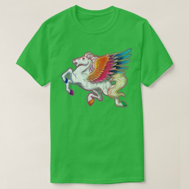 Camiseta Estilo Rainbow Pegasus 70s (Frente do Design)