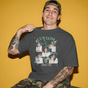 Camiseta estilo rap vintage personalizada com foto