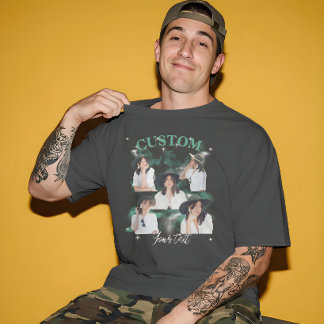 Camiseta estilo rap vintage personalizada com foto