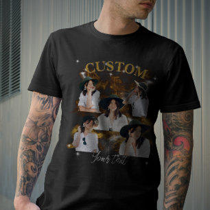 Camiseta estilo rap vintage personalizada com foto