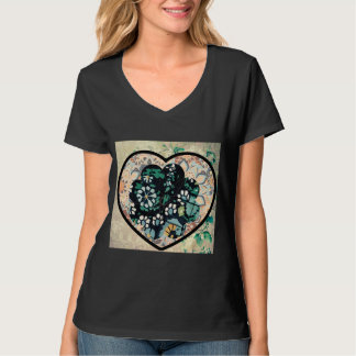 Camiseta Estilo Retro Arte Cardíaca Inspirada pela Beleza d