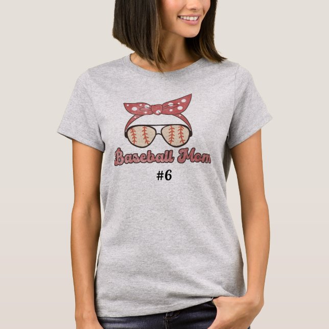 Camiseta Estilo Retro Baseball Mãe (Frente)