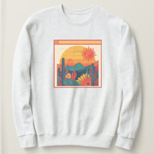 Camiseta Estilo Retro Caprichoso Boho Paisagem do Pôr do So