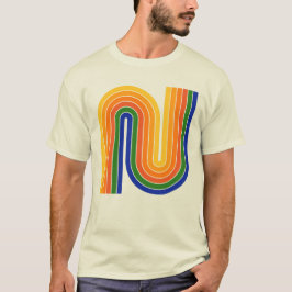 Camiseta Estilo retrô Colorido 70s Estilo Geométrico T-Shir