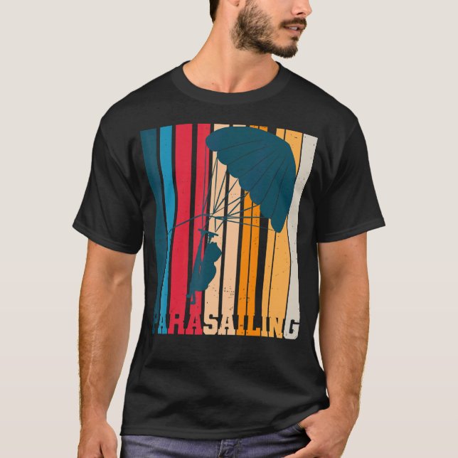 Camiseta Estilo retrô de 1970 - Parasaile Parasail (Frente)