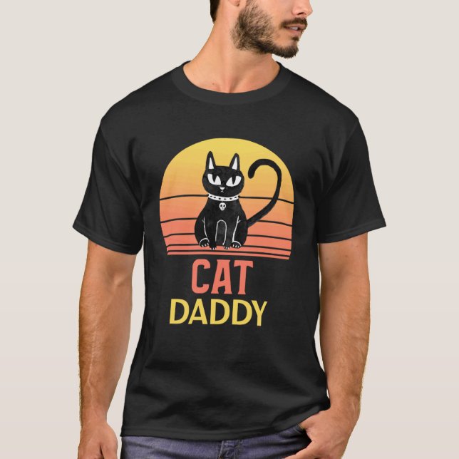 Camiseta Estilo Retro Distressed Cat Daddy Vintage Oitenta (Frente)
