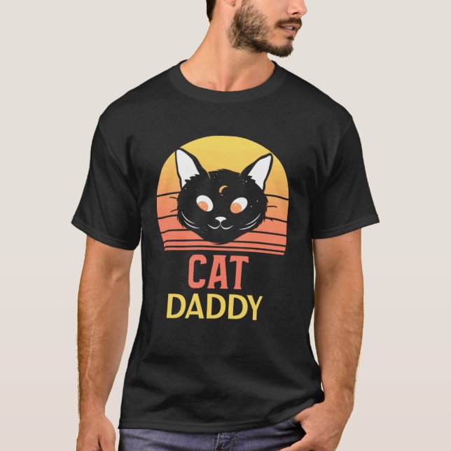 Camiseta Estilo Retro Distressed Cat Daddy Vintage Oitenta (Frente)