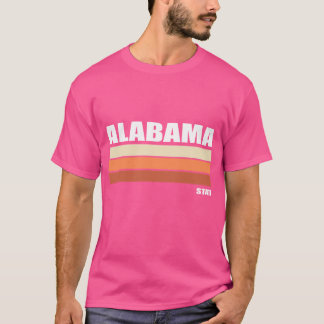 Camiseta Estilo Retro do Estado do Alabama