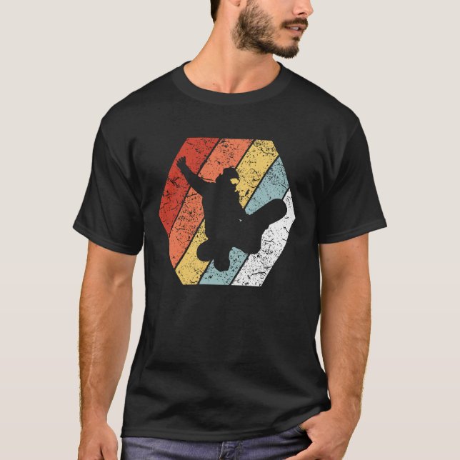 Camiseta Estilo retro engraçado da snowboarding 80s do (Frente)