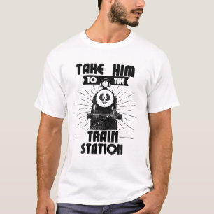 Camiseta Estilo Retro Engraçado Leva-O Para A Estação De