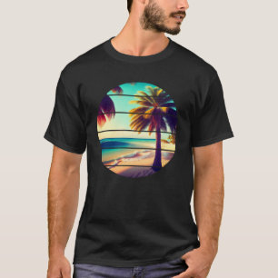 Camiseta Estilo Retro Estético Palm Tree Tropical Beach Vac