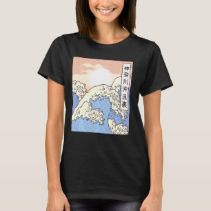 Camiseta Estilo Retro Excelente Japonês Wave Kanagawa Vinta