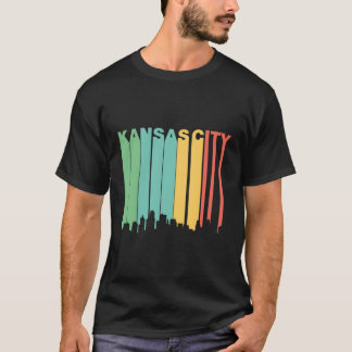 Camiseta Estilo Retro Kansas City Kansas Skyline