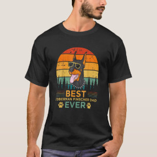 Camiseta Estilo Retro Melhor Pai Doberman Pinscher de Sempr